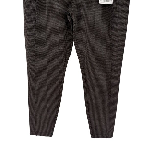 SOLD Athleta Delancey Houndstooth Tight Pants Black Brown Large Back Zip Pockets - Picture 6 of 14